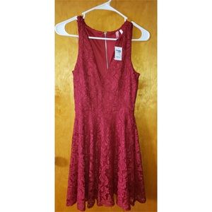 Charlotte Russe Red Wine Dress Fit and Flare